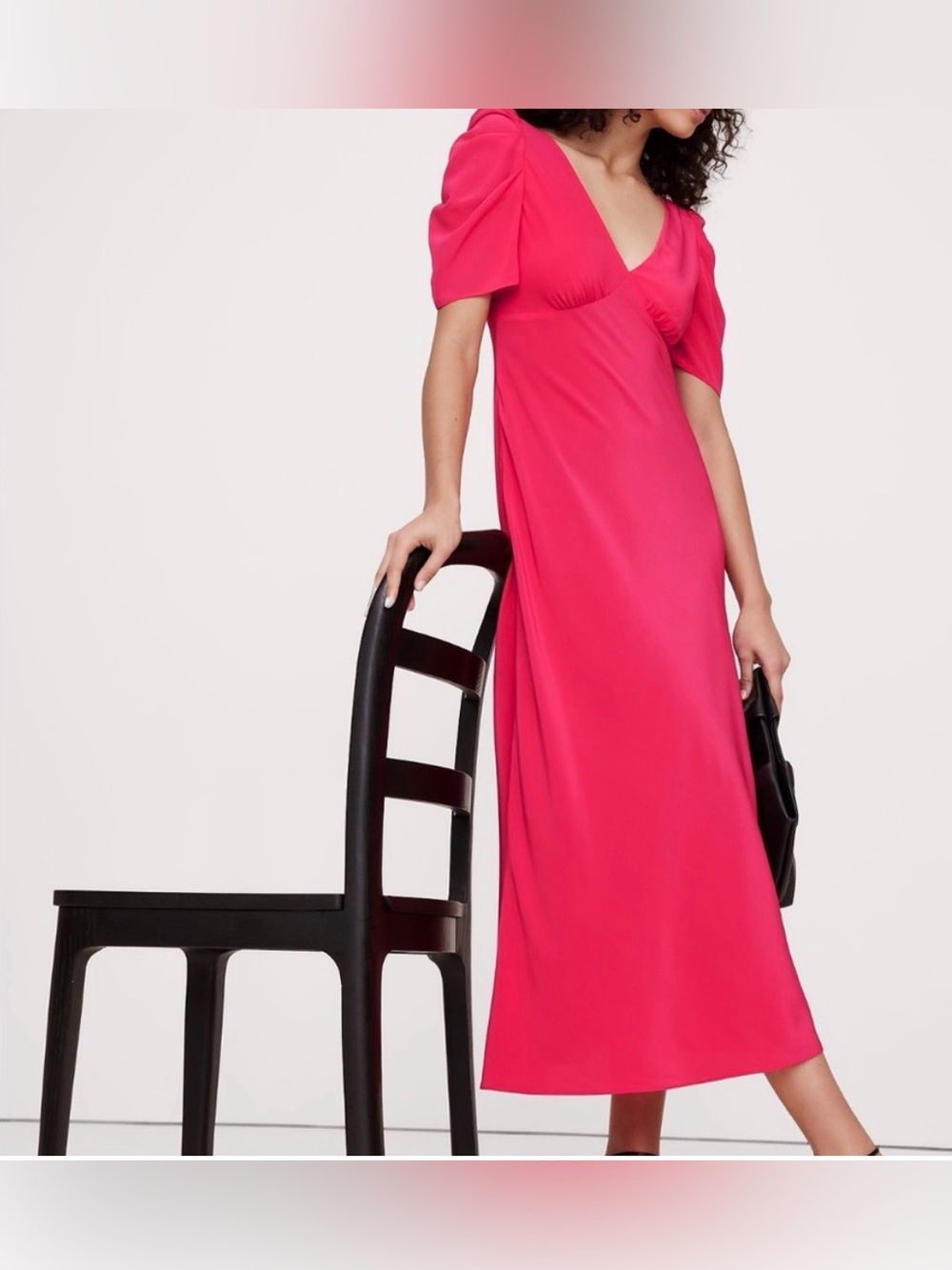 Banana Republic Matte Silk Pink Maxi Dress